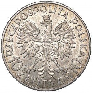 II RP, 10 Zloty 1932 BZM Kopf einer Frau