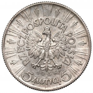II Republic of Poland, 5 zloty 1938 Pilsudski