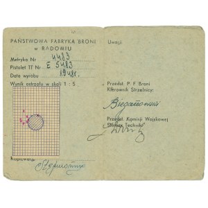 PRL, Metryka broni - pistolet TT