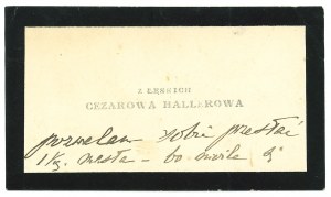 II RP, Business card of Caesar Haller's wife