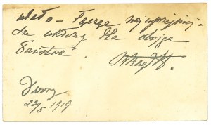 II RP, Business card of Caesar Haller's wife