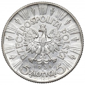 II Republic of Poland, 5 zloty 1938 Pilsudski