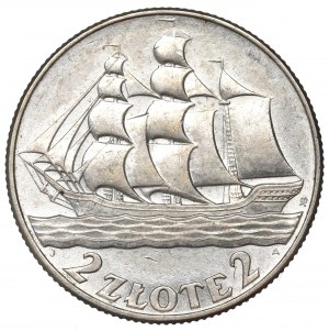 II Republic of Poland, 2 zlote 1936, Ship
