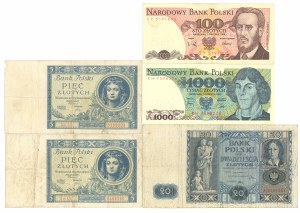 II RP, Set of 5 zloty 1930 CU, BB (2 pcs)