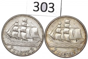 II RP, Set of 2 Gold 1936 Sailing Ship