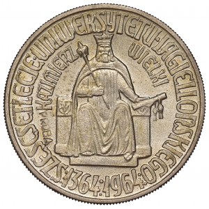 PRL, 10 złotych 1964 Kazimierz III Wielki - napis wklęsły Próba CuNi