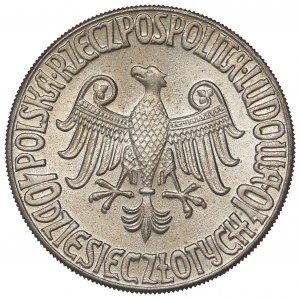 PRL, 10 złotych 1964 Kazimierz III Wielki - napis wklęsły Próba CuNi