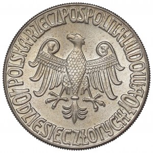 People's Republic of Poland, 10 zloty 1964 Casimir III the Great - intaglio inscription CuNi sample