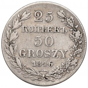 Poland under Russia, Nicholas I, 25 kopecks-50 groschen 1846 MW