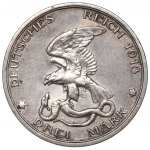 Germany, Preussen, 3 mark 1913 - 100 years of the victory over Napoleon