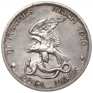 Germany, Preussen, 3 mark 1913 - 100 years of the victory over Napoleon
