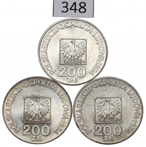 People's Republic of Poland, Set of 200 Gold 1974 Map