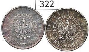 II RP, Set of 10 gold 1935 Pilsudski