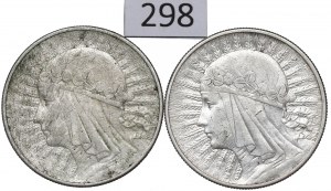 II RP, Set of 10 gold 1932-33 Head of a woman