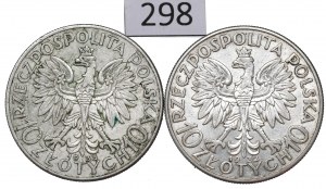 II RP, Set of 10 gold 1932-33 Head of a woman