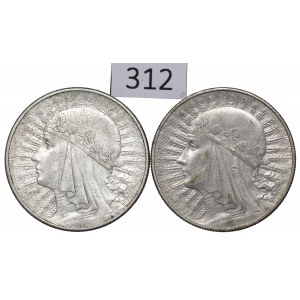 II RP, Zestaw 10 złotych 1932-33 Głowa kobiety