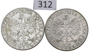 II RP, Set of 10 gold 1932-33 Head of a woman