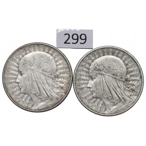 II RP, Zestaw 10 złotych 1932 Głowa kobiety