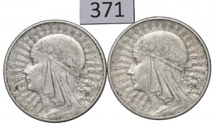 II RP, Set of 10 gold 1932 Head of a woman