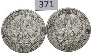 II RP, Set of 10 gold 1932 Head of a woman