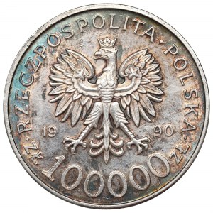 Third Republic, 100,000 zloty 1990 Solidarity Type A