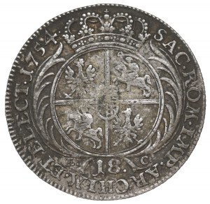 Germany, Saxony, Friedrich August II, 18 groschen 1754