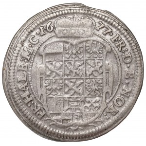 Germany, Brandenburg-Ansbach, Johann Friedrich, 1/6 thaler 1677