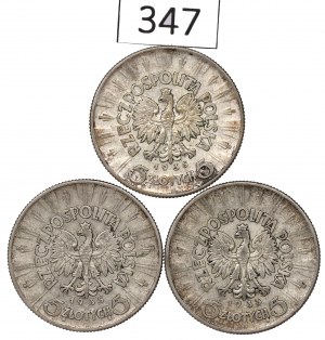 II RP, Set of 5 Gold 1935 Pilsudski