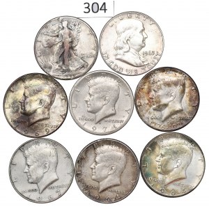 USA, Lot 1/2 dollar 1944-76