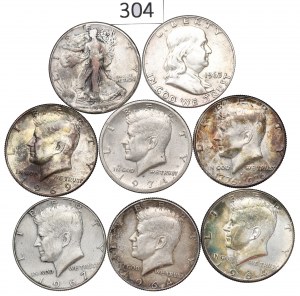 USA, Lot 1/2 dollar 1944-76