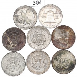 USA, Lot 1/2 dollar 1944-76