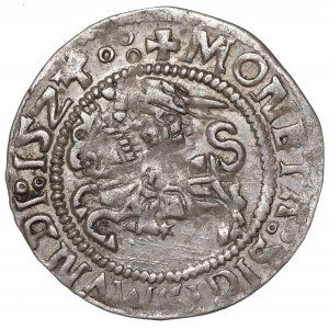 Sigismund I the Old, Halfgroat 1524, Vilnius - date overstriked