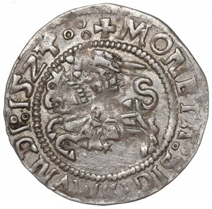 Sigismund I the Old, Halfgroat 1524, Vilnius - date overstriked