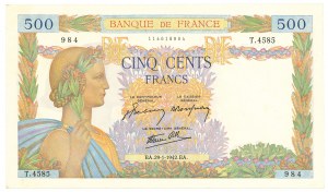 France, 500 Francs 1942