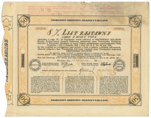 TKZ in Warsaw, 8% pledge letter 1924, $50