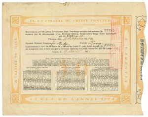 TKZ in Warsaw, 8% pledge letter 1924, $50