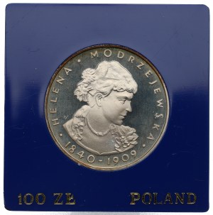 People's Republic of Poland, 100 zloty 1975 - Helena Modrzejewska