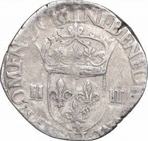 France/Poland, Henri III, 1/4 ecu 1585, Saint Lo