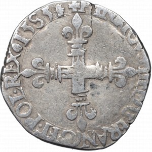 France/Poland, Henri III, 1/4 ecu 1585, Saint Lo