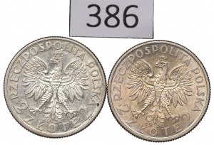 II RP, Set of 2 Gold 1934 Head of a Woman