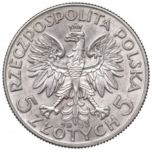 II Republic of Poland, 5 zloty 1933 Polonia