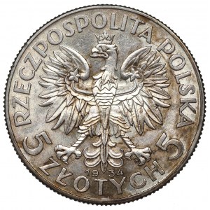 II RP, 5 Zloty 1934 Kopf einer Frau