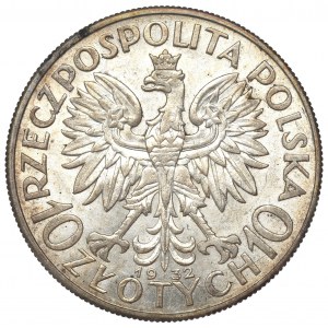 II Republic of Poland, 10 zlotych 1932, Women's Head, London