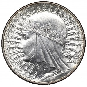 II Republic of Poland, 10 zlotych 1932, Women's Head, London