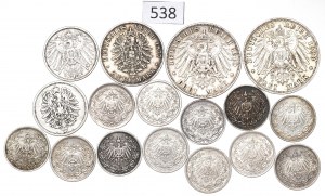 Germany, Lot 1/2-3 marks 1877-1919