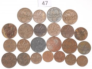 Second Republic and GG, Set of 1-20 pennies 1923-39
