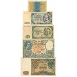 Second Polish Republic, PRL, Set of banknotes - 5 pcs