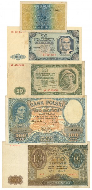 Second Polish Republic, PRL, Set of banknotes - 5 pcs