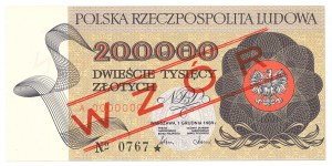 People's Republic of Poland, 200,000 zloty 1989 A - MODEL No. 0767