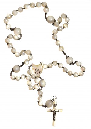 Rosary of pearls and mother of pearl - silver